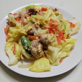 卵と鶏肉の簡単野菜炒め